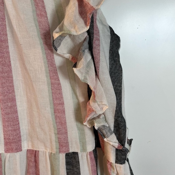 Vero Moda Striped Sleeveless Ruffle Dress Medium - Picture 3 of 4